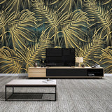 Golden Leaf Mural Wallpaper