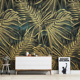 Golden Leaf Mural Wallpaper
