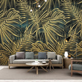 Golden Leaf Mural Wallpaper