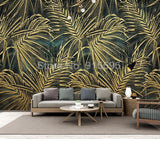 Golden Leaf Mural Wallpaper