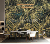 Golden Leaf Mural Wallpaper