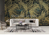Golden Leaf Mural Wallpaper