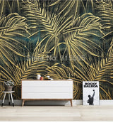 Golden Leaf Mural Wallpaper