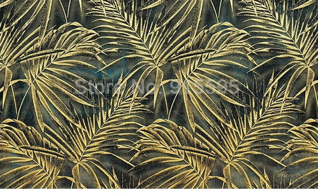 Golden Leaf Mural Wallpaper