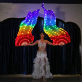 Carnival Led Fan Veils Silk LED Light Bellydance Performance Costumes