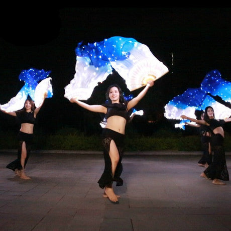 Carnival Led Fan Veils Silk LED Light Bellydance Performance Costumes