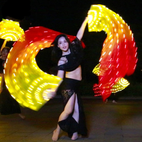 Carnival Led Fan Veils Silk LED Light Bellydance Performance Costumes