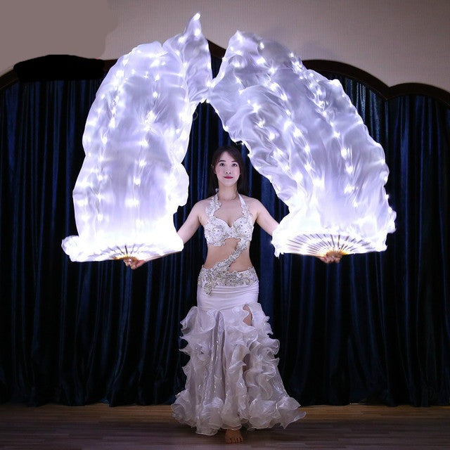 Carnival Led Fan Veils Silk LED Light Bellydance Performance Costumes