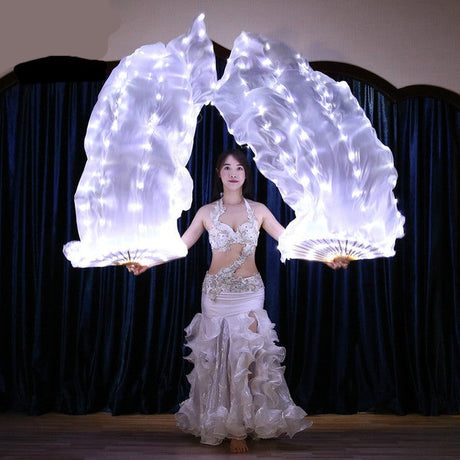 Carnival Led Fan Veils Silk LED Light Bellydance Performance Costumes