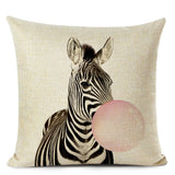 Bubblegum Animal Friends Linen Cushion Covers