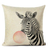 Bubblegum Animal Friends Linen Cushion Covers