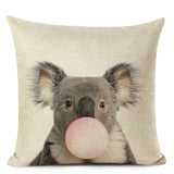 Bubblegum Animal Friends Linen Cushion Covers