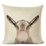 Bubblegum Animal Friends Linen Cushion Covers