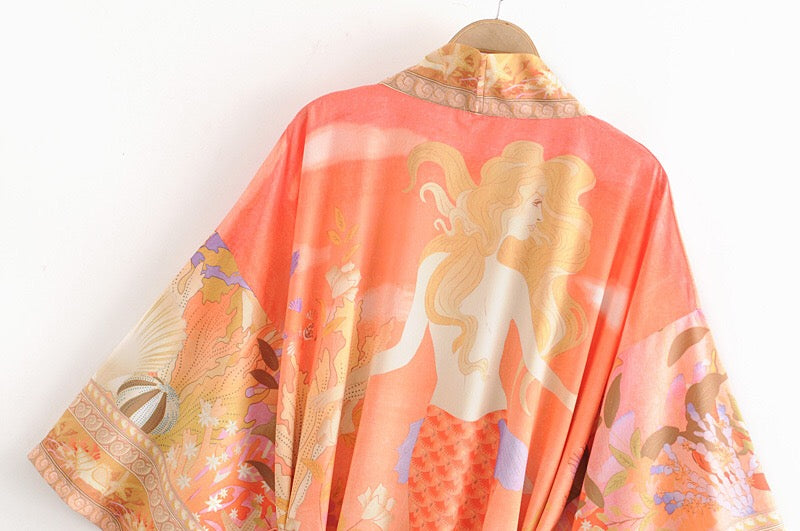 Mermaid Coral's Kimono