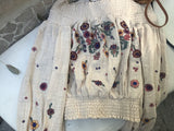 Lantern Sleeve Embroidered Off The Shoulder Boho Top