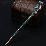 Peacock Hair Stick | Crystal & Enamel Hairpin