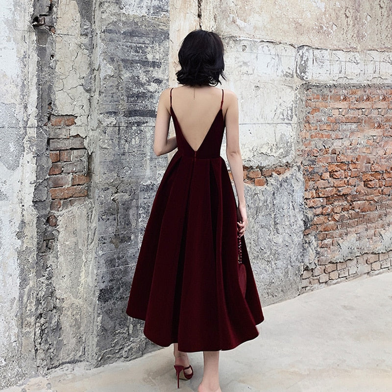 Damsel in Velvet Evening Dress