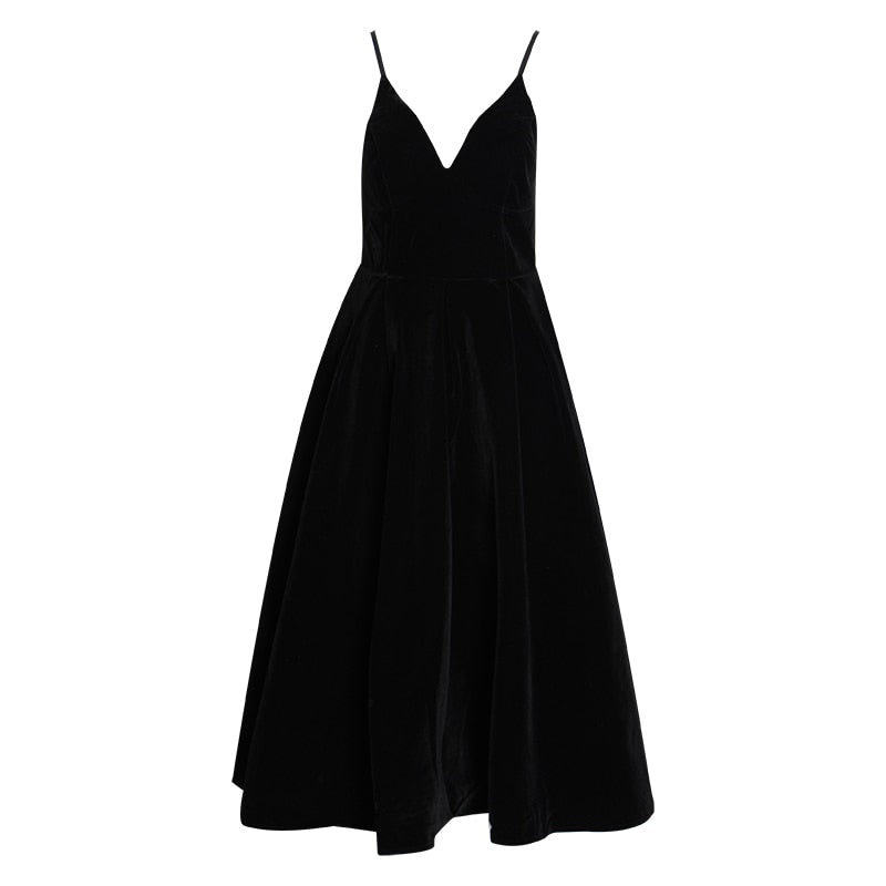 Damsel in Velvet Evening Dress