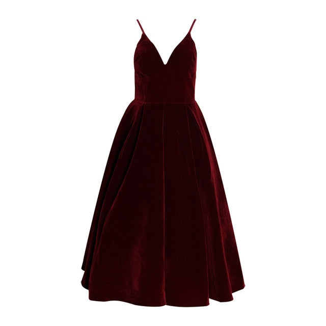 Damsel in Velvet Evening Dress