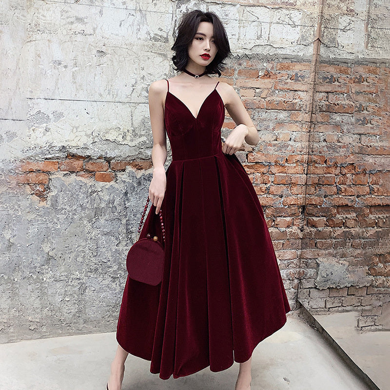 Damsel in Velvet Evening Dress
