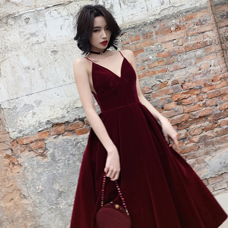 Damsel in Velvet Evening Dress