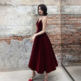 Damsel in Velvet Evening Dress