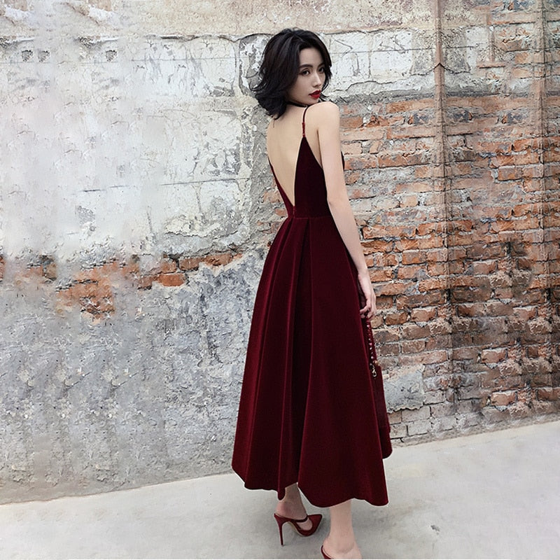 Damsel in Velvet Evening Dress