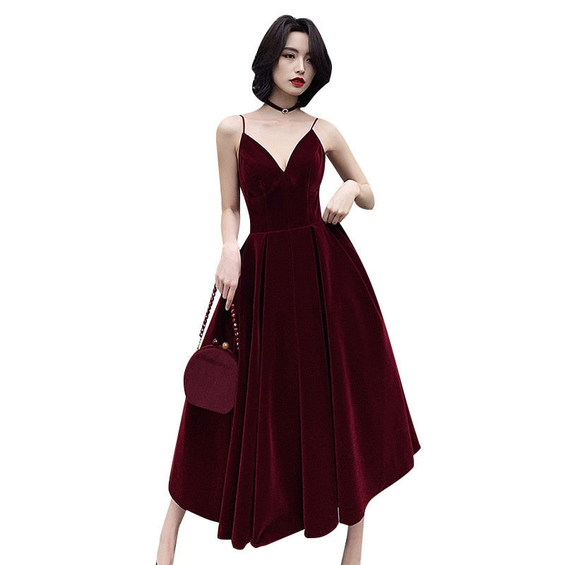 Damsel in Velvet Evening Dress