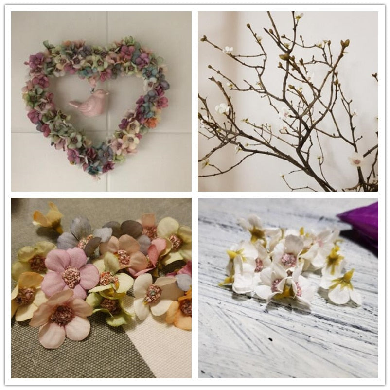 Multicolour Silk Blossom Flower Heads Artificial Flowers