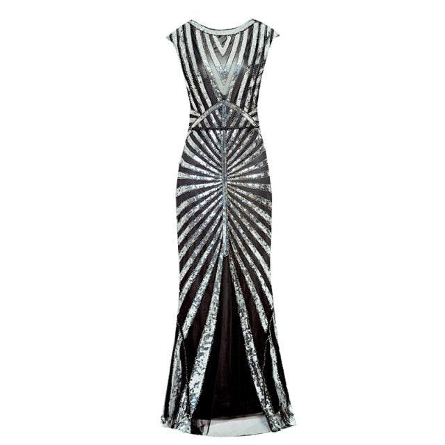 1920s Flapper Long Gown Beaded Sequin Great Gatsby Formal Party Dress Woodland Gatherer 1920s Flapper Long Gown Beaded Sequin Great Gatsby Formal Party Dress Woodland Gatherer