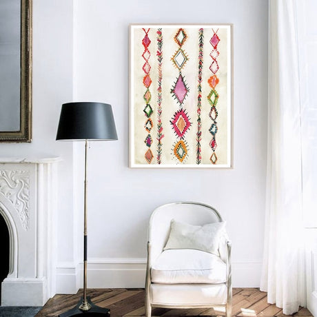 Moroccan Rug Pink Posters and Prints Eclectic Home Decor