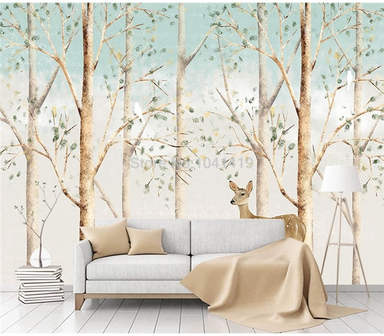 Elk Deer Forest Wall Murals Wallpaper