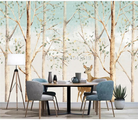Elk Deer Forest Wall Murals Wallpaper