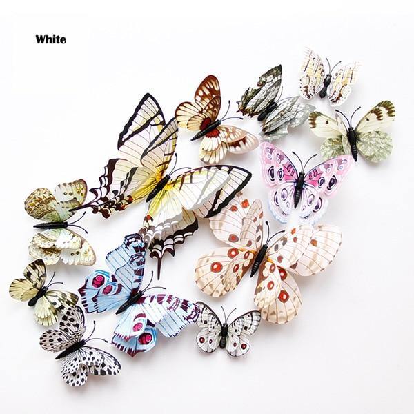 12 Double Layer Butterfly Wall Sticker Magnets - Woodland Gatherer