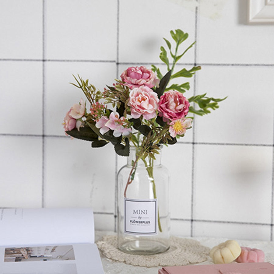 Vintage Silk Peony Bouquet Artificial Flowers