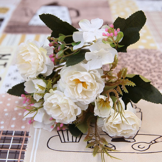 Vintage Silk Peony Bouquet Artificial Flowers