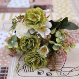 Vintage Silk Peony Bouquet Artificial Flowers