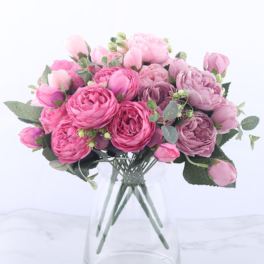 All The Colours Peonies Silk Artificial Flowers