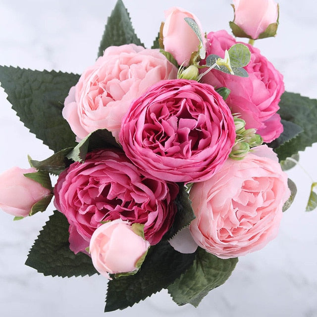 All The Colours Peonies Silk Artificial Flowers