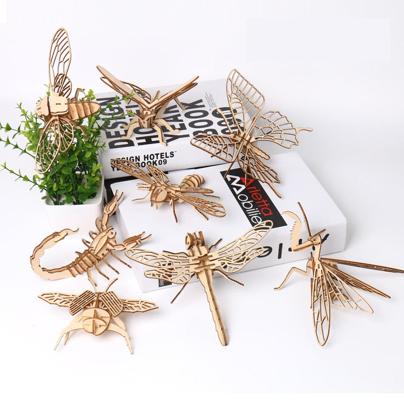 Insects DIY 3D Model Kit Wooden Puzzles