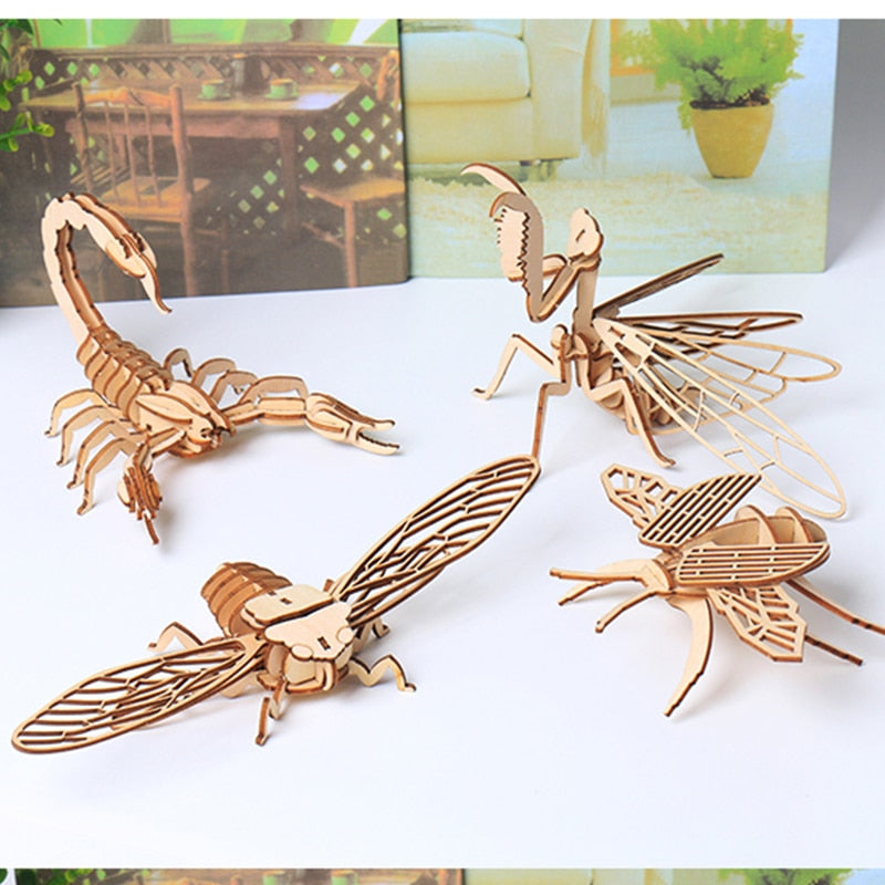 Insects DIY 3D Model Kit Wooden Puzzles
