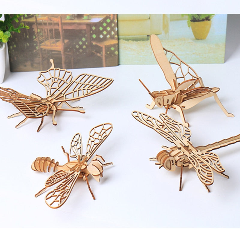 Insects DIY 3D Model Kit Wooden Puzzles