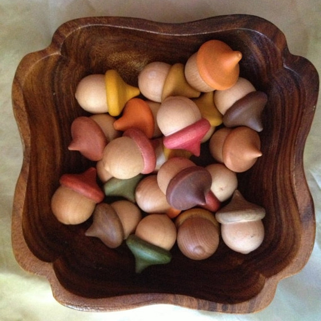 Ten Waldorf Acorns DIY Plain Unfinished Wood Montessori Educational Toys