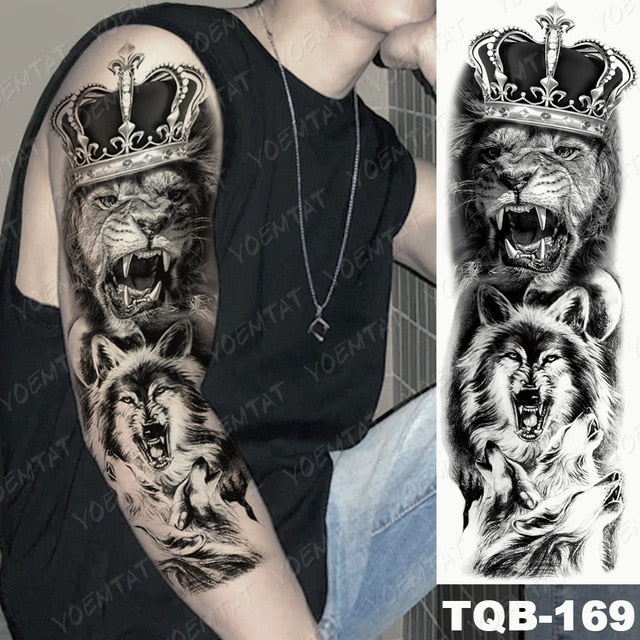 Lion King - Large Arm Sleeve Temporary Tattoo