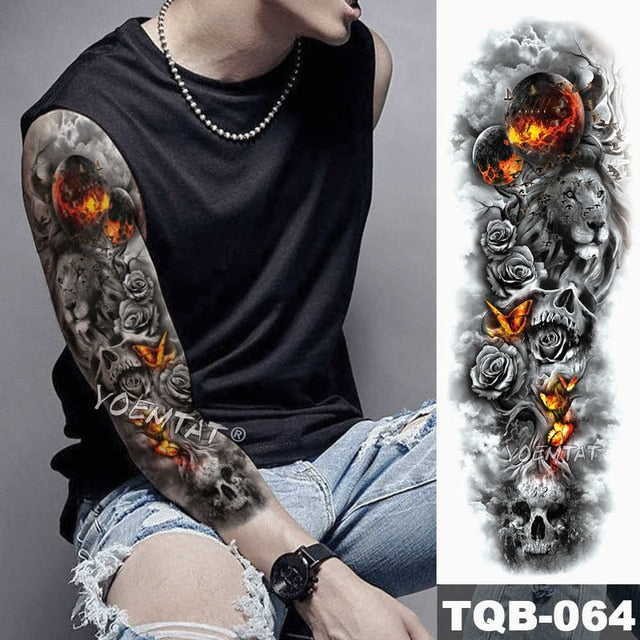 Lion King - Large Arm Sleeve Temporary Tattoo