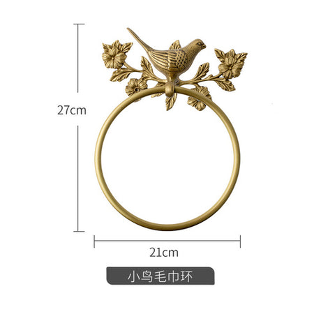 Woodland Birdy Bathroom Accessories Bird Towel Ring, Toilet Roll Holder and Towel Bar