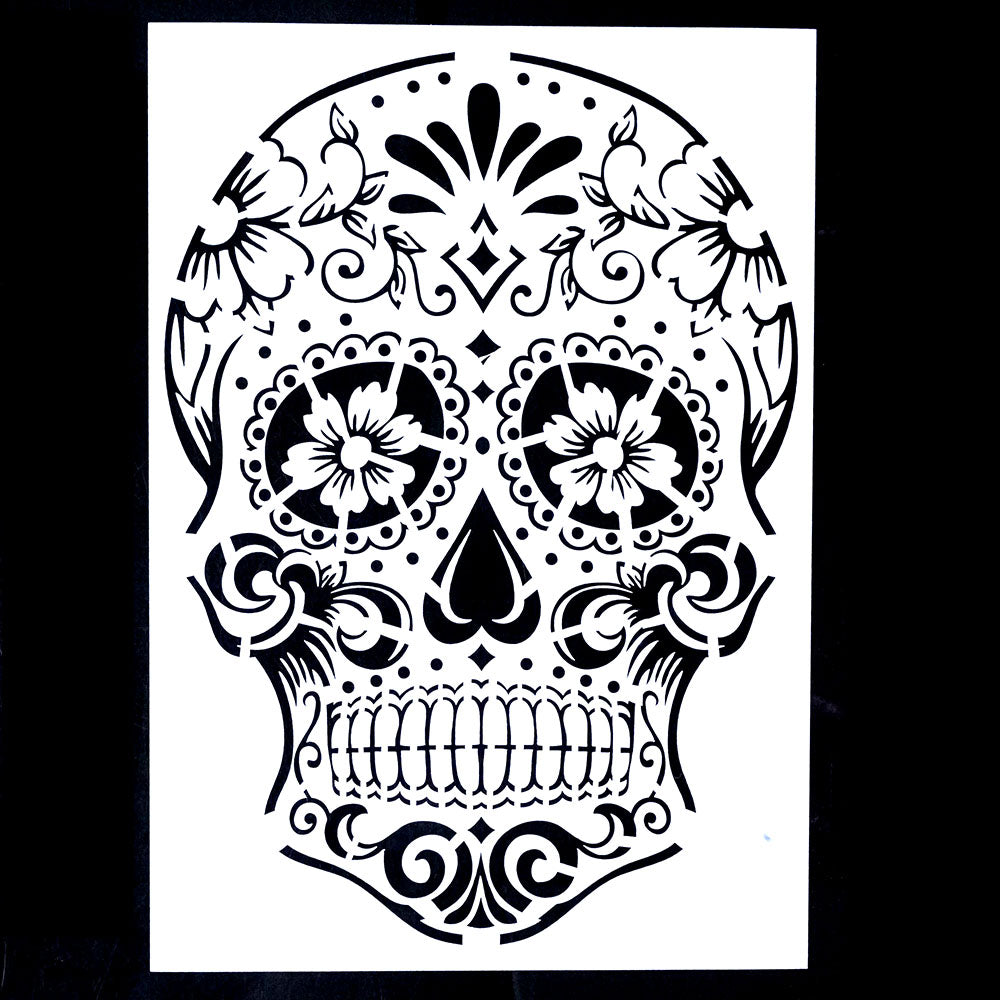 Day Of The Dead Sugar Skull Stencil A4 Size DIY Craft Layering Stencil day-of-the-dead-sugar-skull-stencil-a4-size-diy-craft-layering-stencil