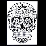 Day of The Dead Sugar Skull Stencil A4 Size DIY Craft Layering Stencil