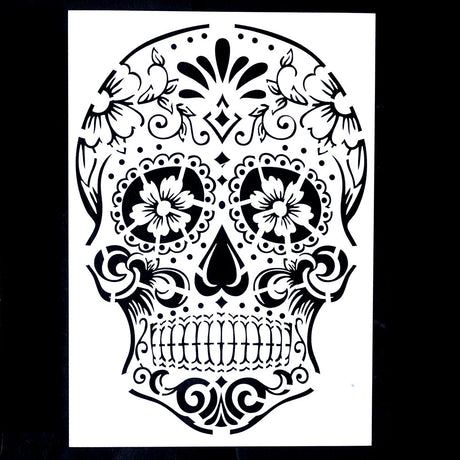 Day of The Dead Sugar Skull Stencil A4 Size DIY Craft Layering Stencil