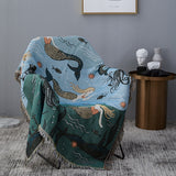 Nordic Mermaids Throw Blanket
